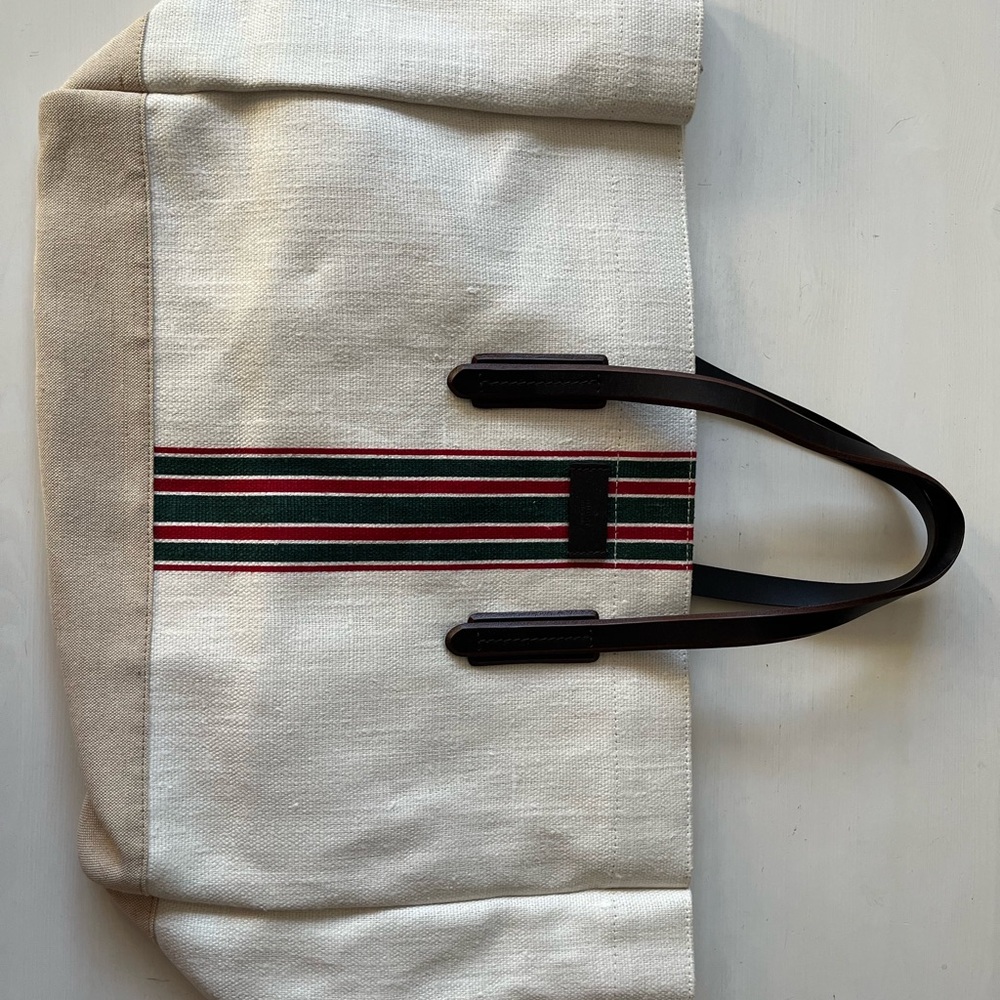 Gucci Canvas Tote Bag with Striped Design